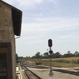 <font size="2"> Das Bahnhofsgebäude, von dem das Schild auf dem vorherigem Bild stammt.<br />